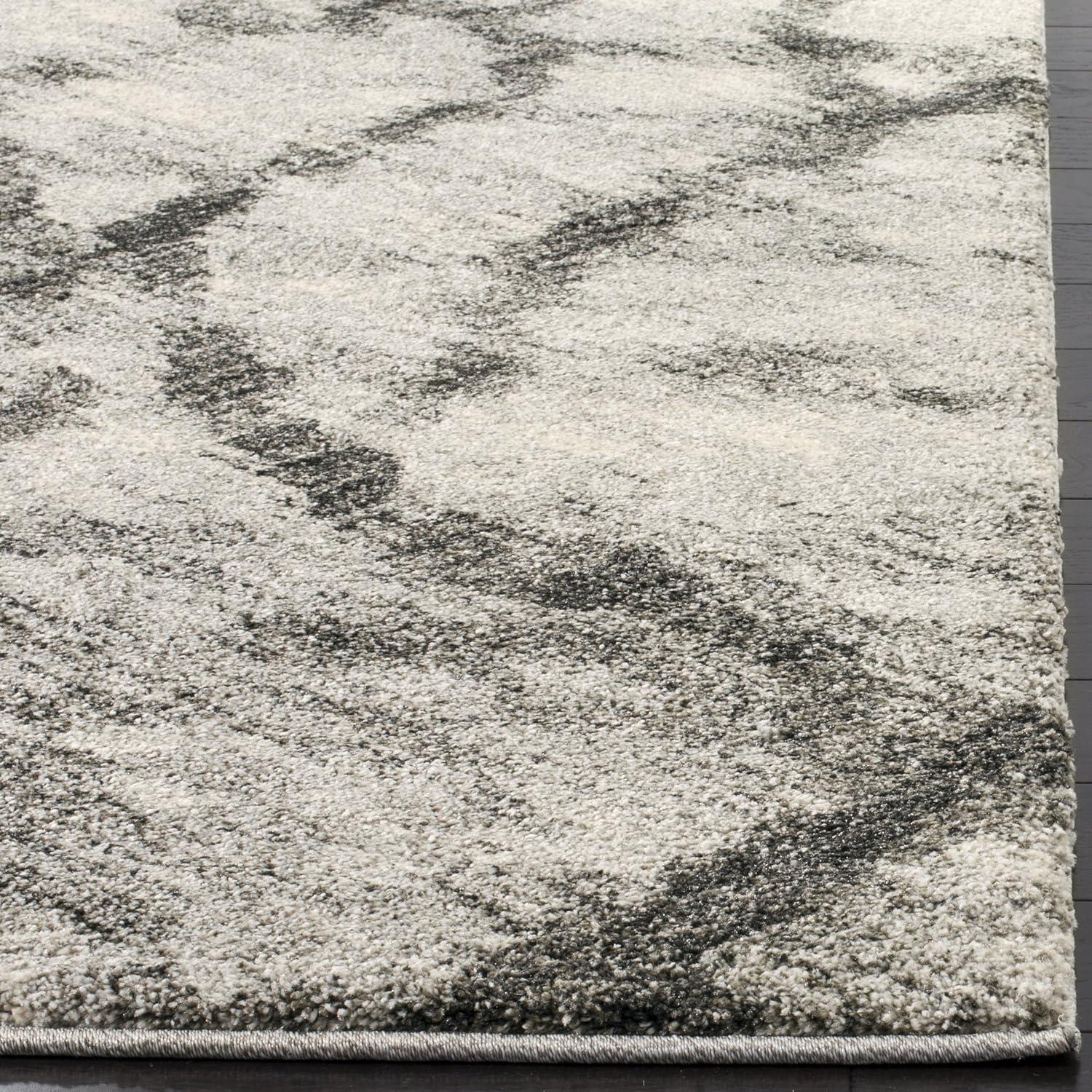 image:imageSAFAVIEH Retro Collection Area Rug 53 x 8 Blue amp Dark Blue Modern Abstract Design NonShedding amp Easy Care Ideal for High Traffic Areas in Living Room Bedroom RET21446570Light GreyBlack