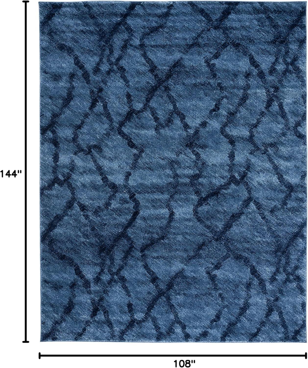 image:imageSAFAVIEH Retro Collection Area Rug 53 x 8 Blue amp Dark Blue Modern Abstract Design NonShedding amp Easy Care Ideal for High Traffic Areas in Living Room Bedroom RET21446570BlueDark Blue