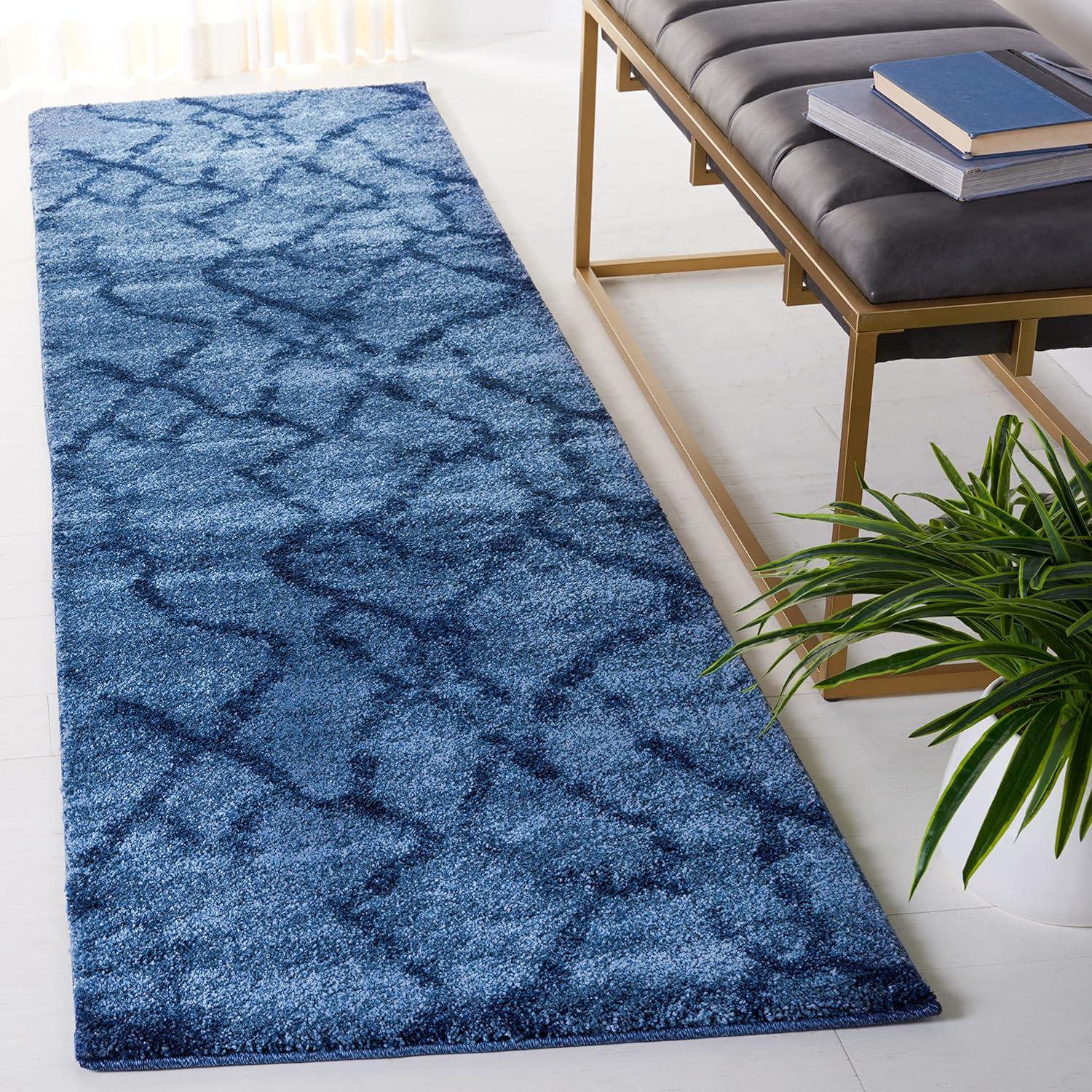 image:imageSAFAVIEH Retro Collection Area Rug 53 x 8 Blue amp Dark Blue Modern Abstract Design NonShedding amp Easy Care Ideal for High Traffic Areas in Living Room Bedroom RET21446570BlueDark Blue