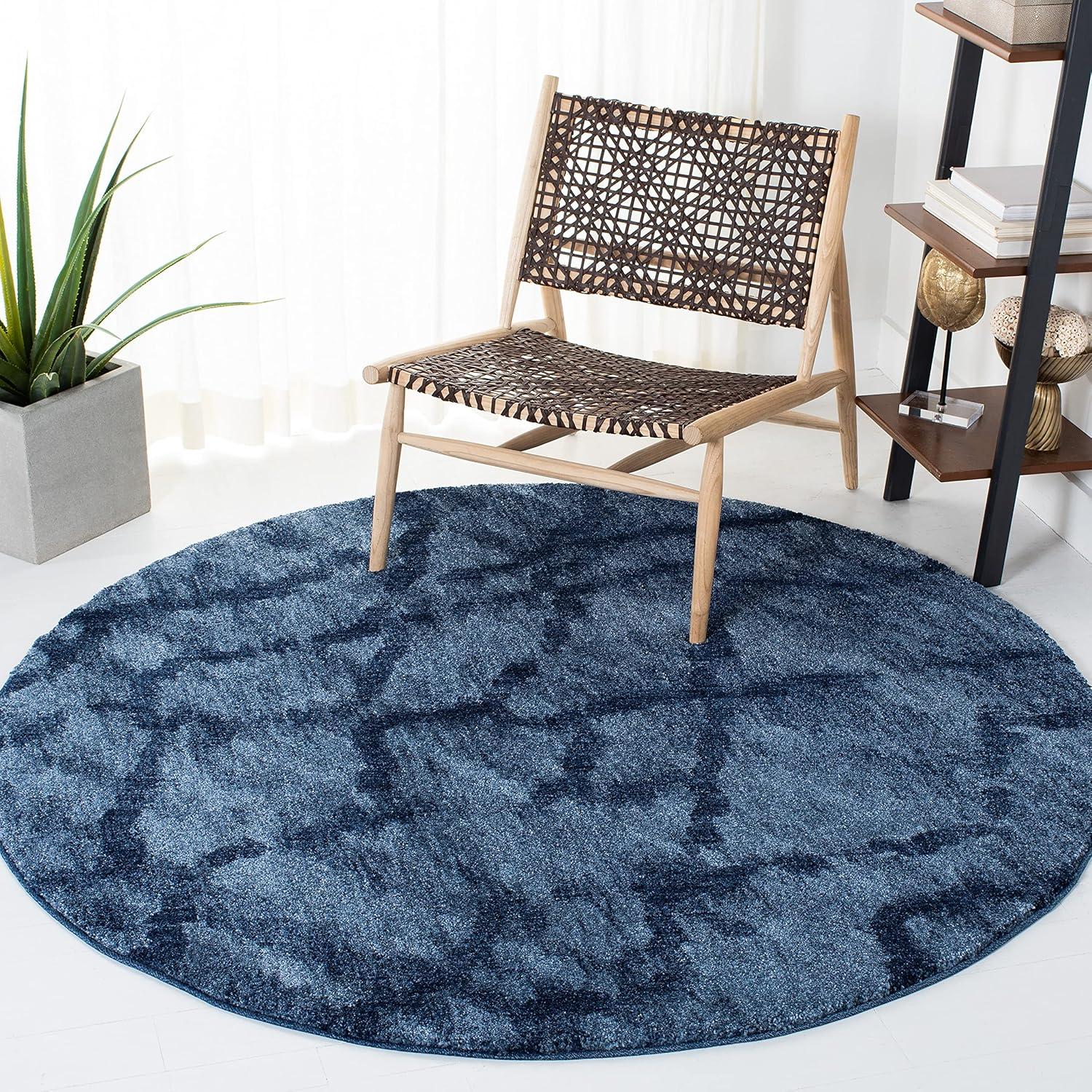 image:imageSAFAVIEH Retro Collection Area Rug 53 x 8 Blue amp Dark Blue Modern Abstract Design NonShedding amp Easy Care Ideal for High Traffic Areas in Living Room Bedroom RET21446570BlueDark Blue