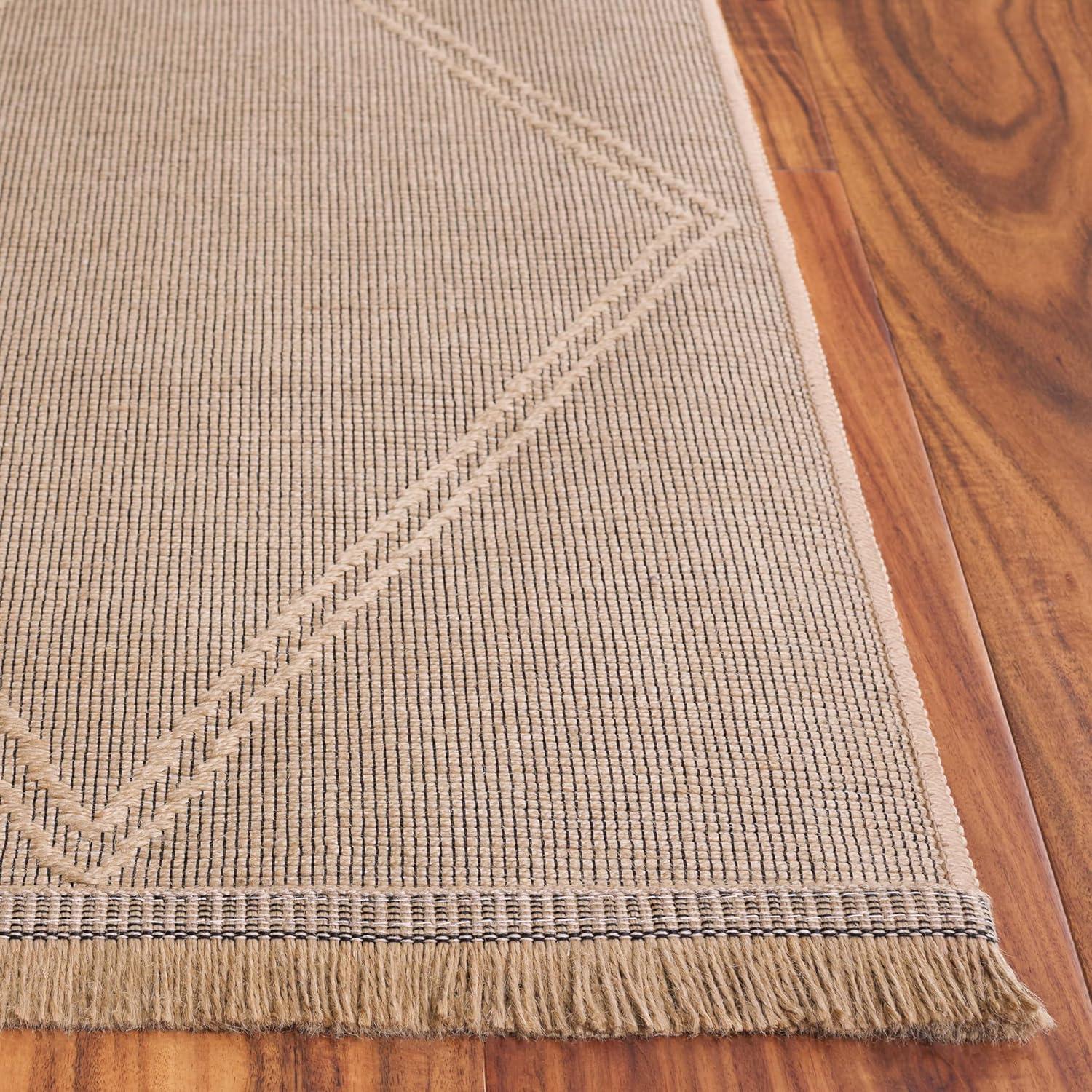 image:imageSafavieh Area Rug 8x10 Aspect Collection Large Natural Jute amp Cotton Trellis Pattern Ideal for Living Room Bedroom Office Dining Space APE406BNatural