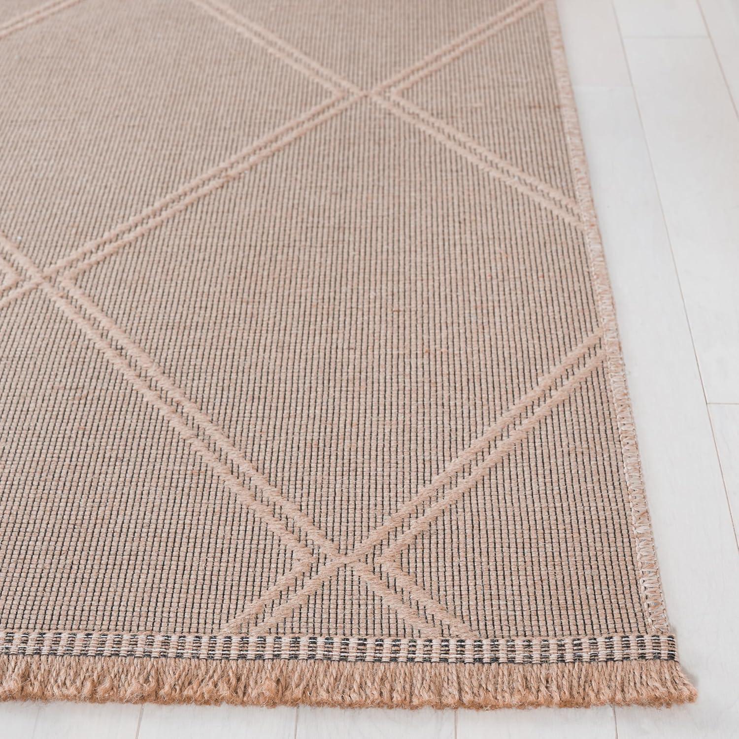 image:imageSafavieh Area Rug 8x10 Aspect Collection Large Natural Jute amp Cotton Trellis Pattern Ideal for Living Room Bedroom Office Dining Space APE406BNatural