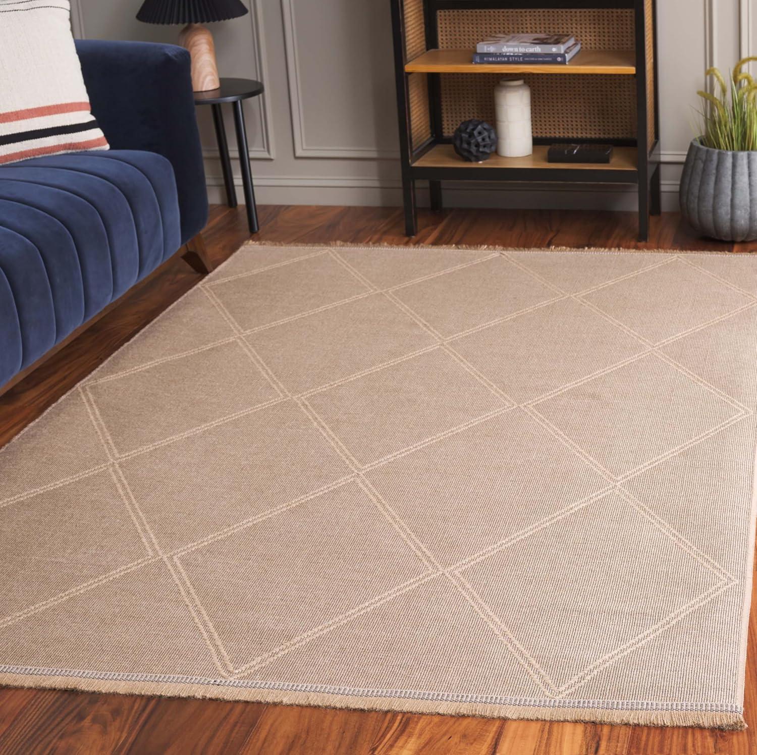 image:imageSafavieh Area Rug 8x10 Aspect Collection Large Natural Jute amp Cotton Trellis Pattern Ideal for Living Room Bedroom Office Dining Space APE406BNatural