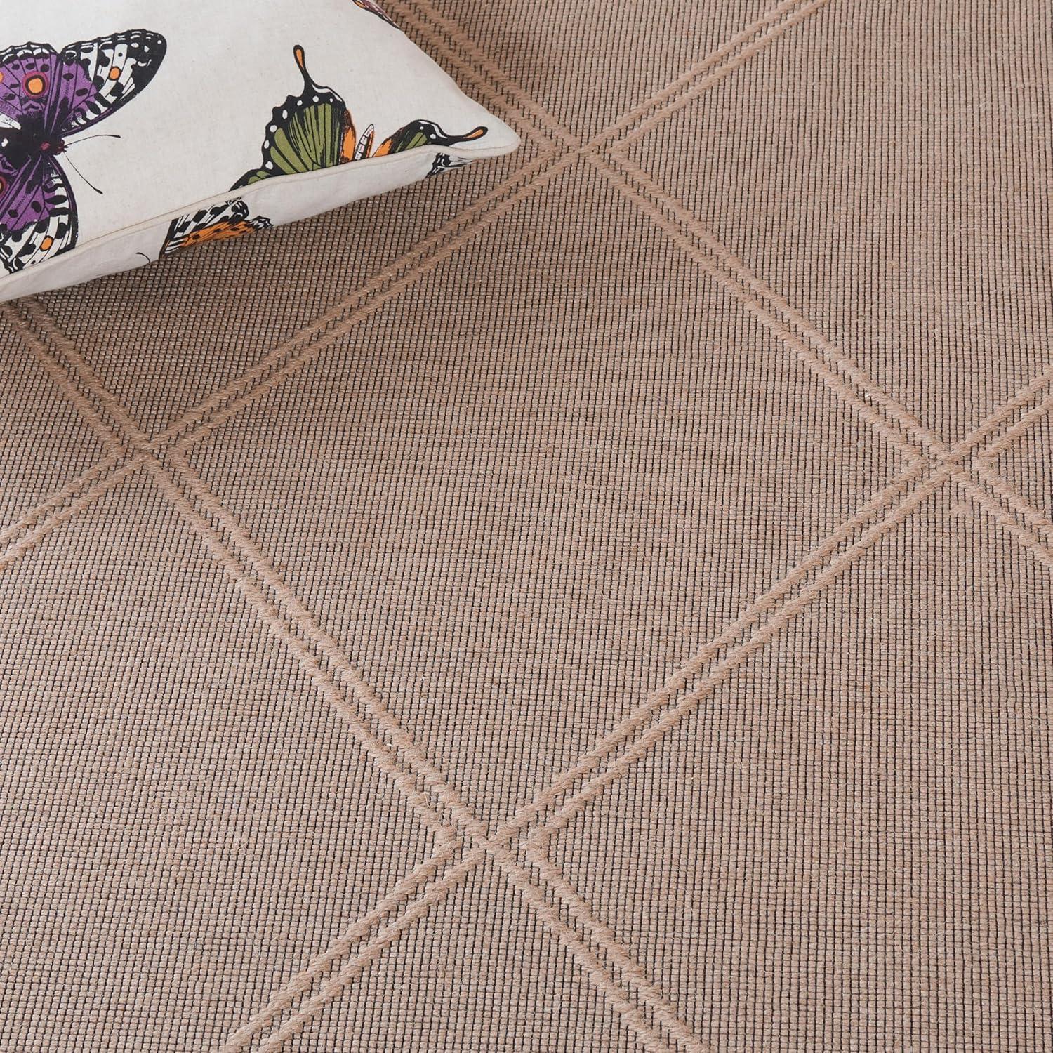 image:imageSafavieh Area Rug 8x10 Aspect Collection Large Natural Jute amp Cotton Trellis Pattern Ideal for Living Room Bedroom Office Dining Space APE406BNatural