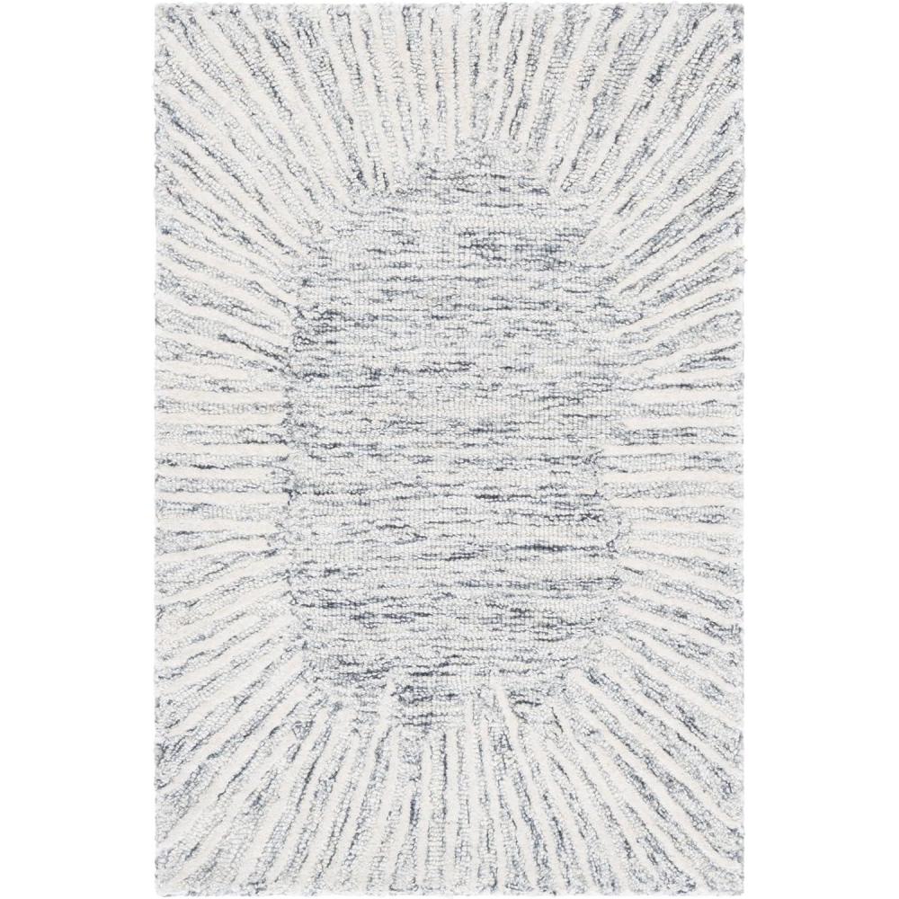 image:imageSAFAVIEH Abstract Collection Area Rug  5 x 8 Black amp Ivory Handmade Wool Ideal for High Traffic Areas in Living Room Bedroom ABT478ZGreyIvory