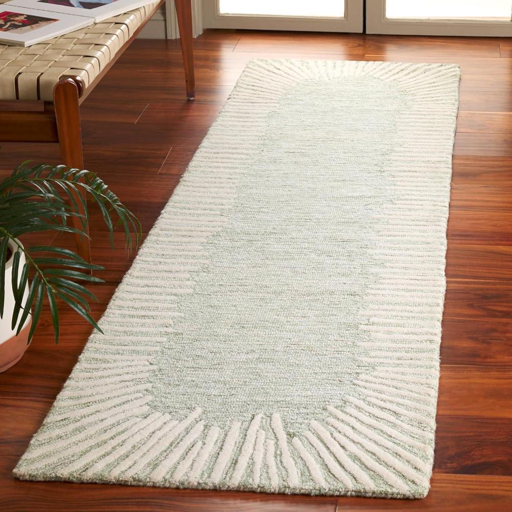 image:imageSAFAVIEH Abstract Collection Area Rug 5 x 8 Black amp Ivory Handmade Wool Ideal for High Traffic Areas in Living Room Bedroom ABT478ZSageIvory
