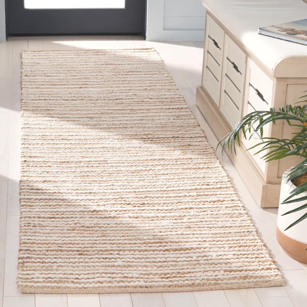 image:imageSAFAVIEH Area Rug 8x10 Cape Cod Collection Large Natural amp Green Geometric Design Ideal for Living Room Bedroom Office Dining Space CAP151YNaturalIvory