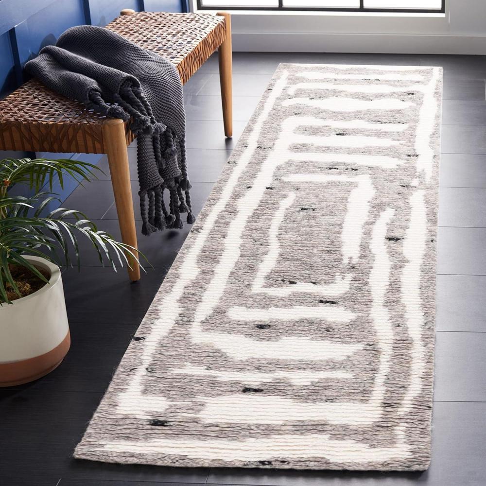 image:imageSAFAVIEH Area Rug 8x10 Casablanca Collection Large Ivory amp Grey HandKnotted New Zealand Wool Ideal for Living Room Bedroom Dining Space CSB541FIvoryGrey