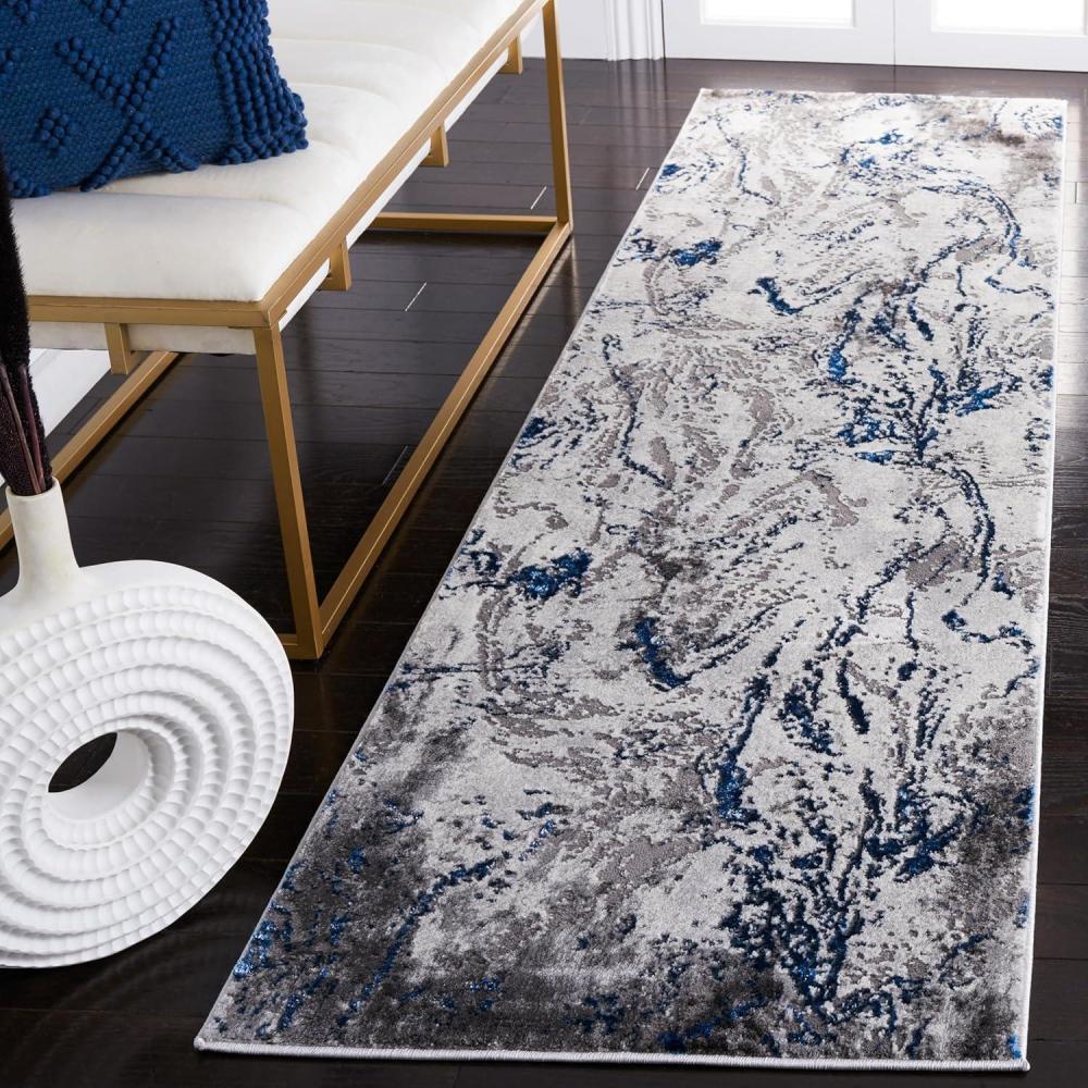 image:imageSAFAVIEH Area Rug 8x10 Craft Collection Large Grey amp Green Modern Abstract Design NonShedding amp Easy Cleaning Ideal for Living Room Bedroom Office Dining Space CFT864JGreyBlue