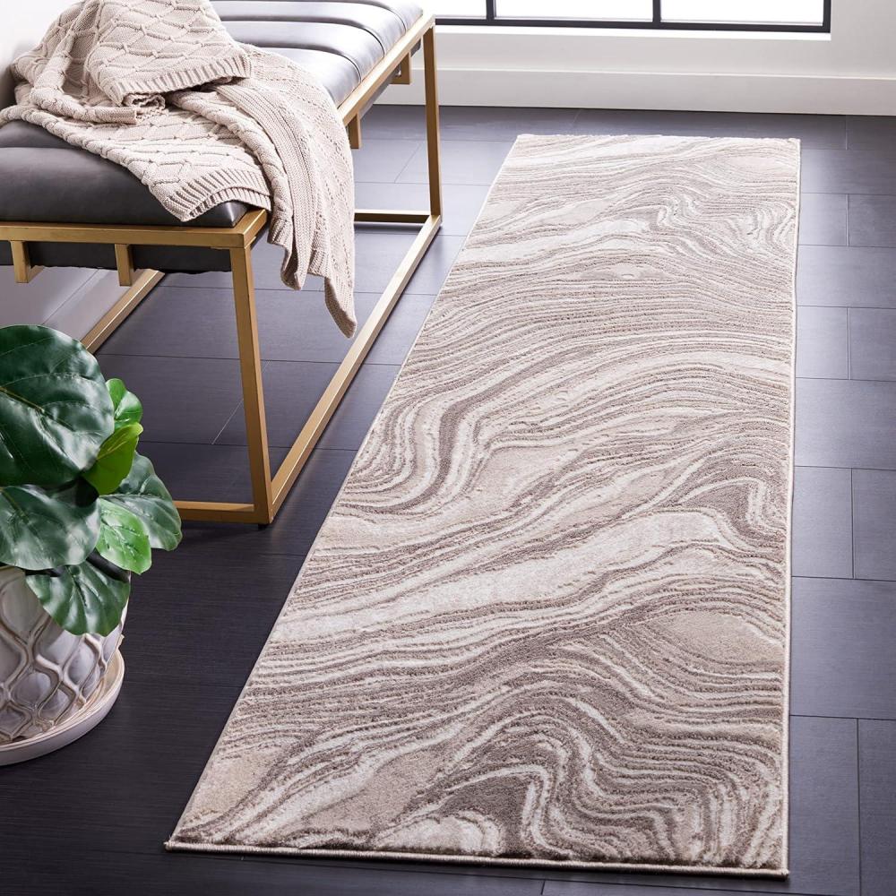 image:imageSAFAVIEH Area Rug 8x10  Meadow Collection  Large  Rust amp Ivory Modern Abstract Design NonShedding amp Easy Cleaning Ideal for Living Room Bedroom Office Dining Space MDW564PBeige
