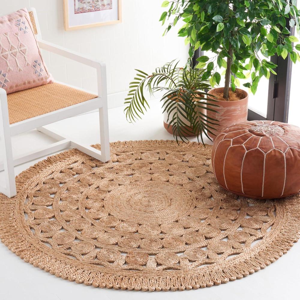 image:imageSAFAVIEH Area Rug 8x10 Metro Collection Large Ivory amp Grey Handmade Wool Ideal for Living Room Bedroom Office Dining Space MET884FNatural