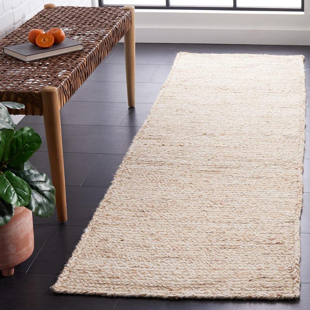 image:imageSAFAVIEH Area Rug 8x10 Natural Fiber Collection Large Black amp Natural Handmade Wool amp Jute Ideal for Living Room Bedroom Dining Space NFB950ZIvoryNatural