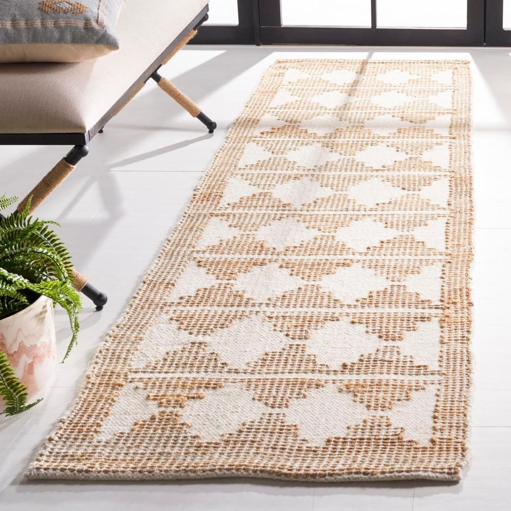 image:imageSAFAVIEH Area Rug 8x10 Natural Fiber Collection Large Ivory amp Natural Handmade Jute amp Wool Farmhouse Style Ideal for Living Room Bedroom Dining Space NF511AIvoryNatural