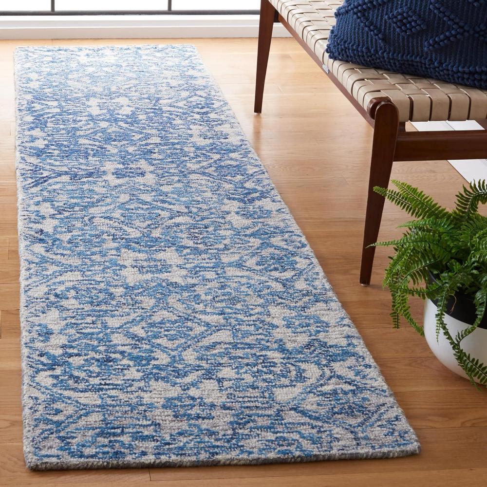 image:imageSAFAVIEH Area Rug 8x10  Natural Fiber Collection  Large  Natural amp Gold Handmade Flat Weave Jute Farmhouse Stripe Pattern Ideal for Living Room Bedroom Dining Space NF810DBlue