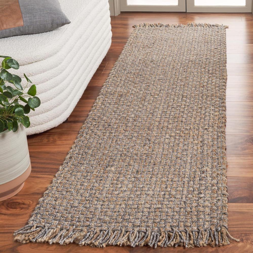 image:imageSAFAVIEH Area Rug 8x10  Natural Fiber Collection  Large  Natural amp Grey Handmade Wool amp Jute Ideal for Living Room Bedroom Dining Space NF814ANaturalGrey