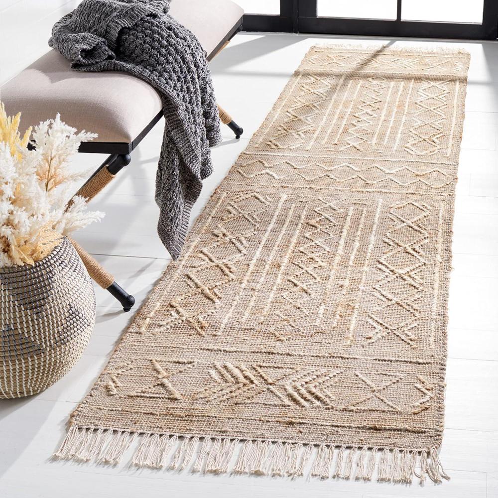 image:imageSAFAVIEH Area Rug 8x10  Natural Fiber Collection  Large  Natural amp Ivory Handmade Jute Boho Style Ideal for Living Room Bedroom Dining Space NFB408ANaturalIvory