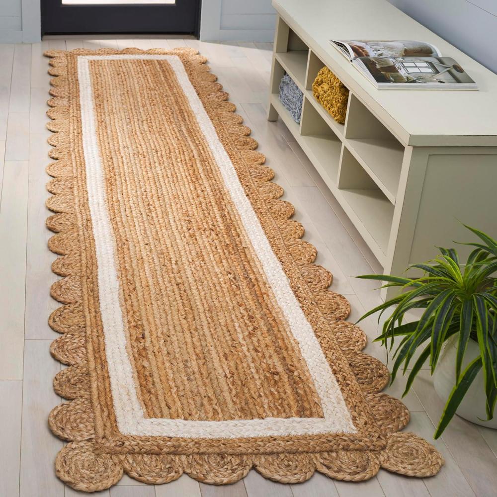 image:imageSAFAVIEH Area Rug 8x10 Natural Fiber Collection Large Natural amp Ivory Handmade Jute Rustic Farmhouse Style Ideal for Living Room Bedroom Dining Space NF896ANaturalIvory