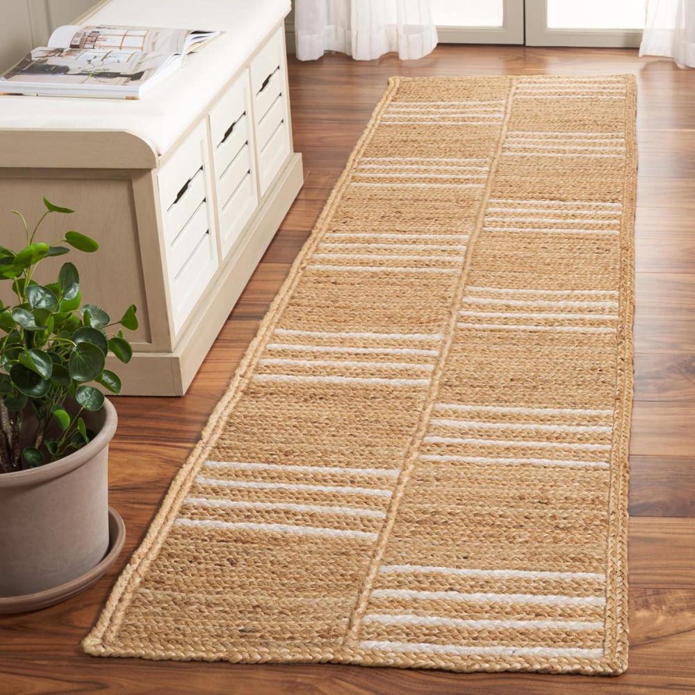 image:imageSAFAVIEH Area Rug 8x10  Natural Fiber Collection  Large  Natural amp Ivory Handmade Jute Rustic Farmhouse Style Ideal for Living Room Bedroom Dining Space NF891ANaturalIvory