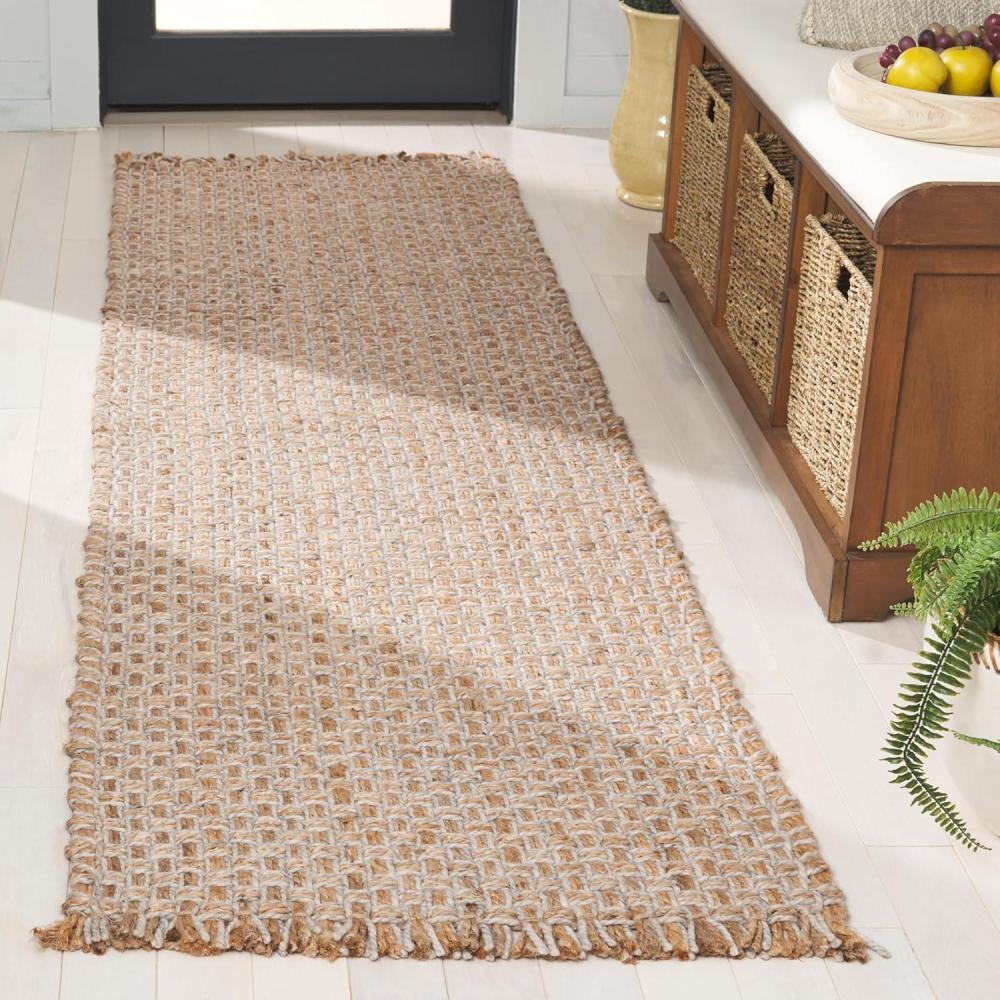 image:imageSAFAVIEH Area Rug 8x10 Natural Fiber Collection Large Natural amp Ivory Handmade Wool amp Jute Farmhouse Style Ideal for Living Room Bedroom Dining Space NF818ANaturalIvory