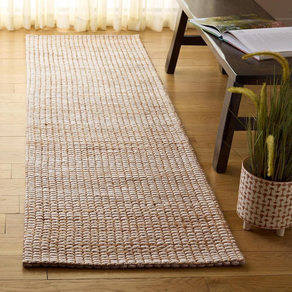 image:imageSAFAVIEH Area Rug 8x10 Natural Fiber Collection Large Natural amp Ivory Jute Blend Ideal for Living Room Bedroom Dining Space NF557ANaturalIvory