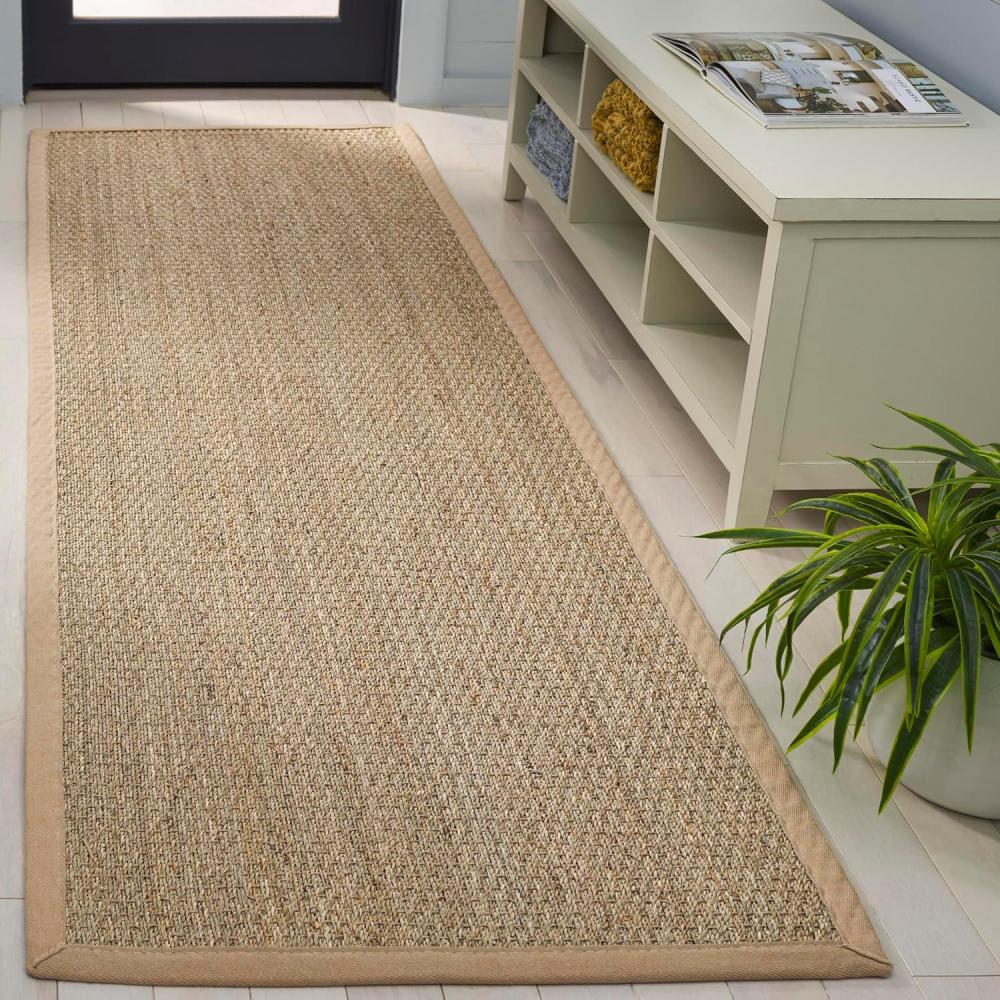 image:imageSAFAVIEH Area Rug 8x10 Natural Fiber Collection Large Natural amp Ivory Seagrass Ideal for Living Room Bedroom Dining Space NF111JNaturalBeige