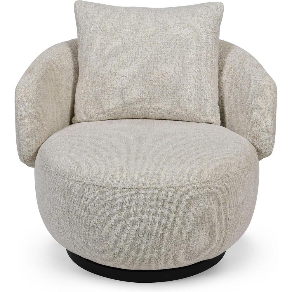 image:imageSAFAVIEH Couture  Hannalisa Swivel Accent Chair  Light Brown Performance Fabric  Fully Assembled  Ideal for Living Room Bedroom 165 Seat Height SFV2408ATaupe