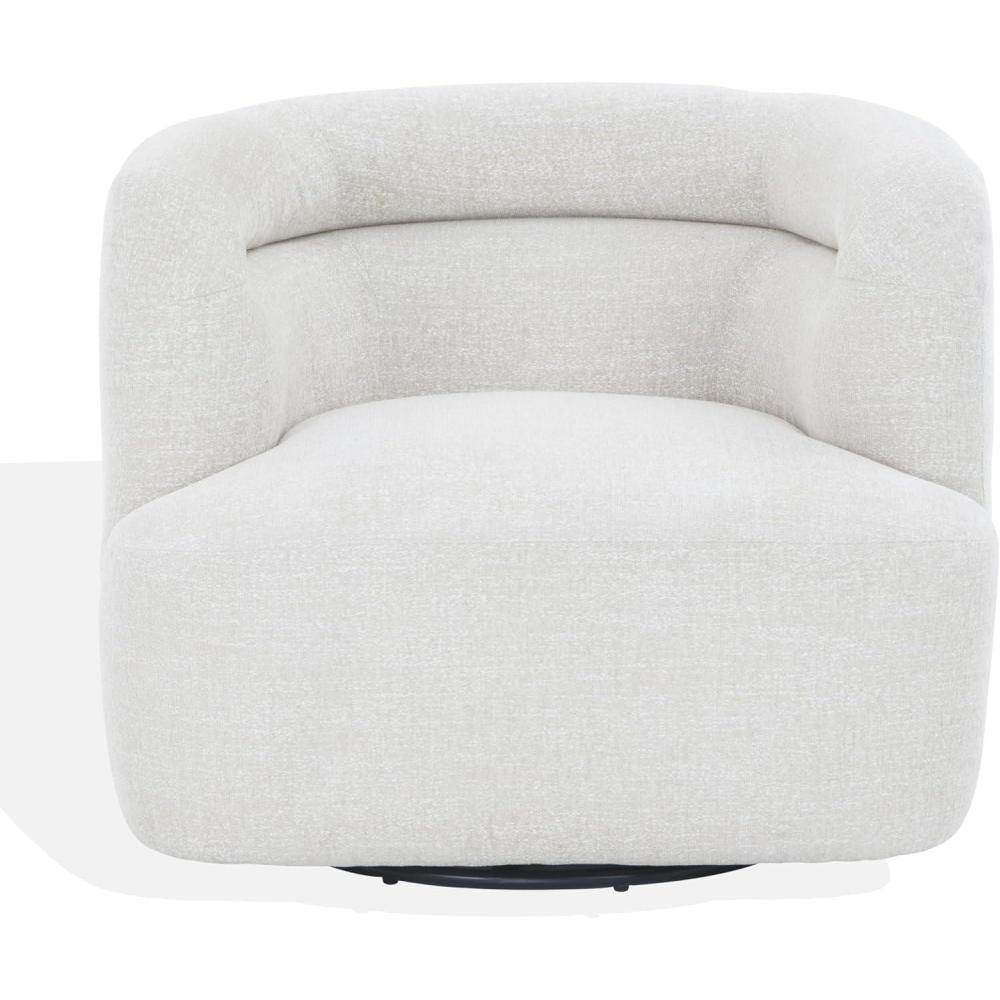 image:imageSAFAVIEH Couture  Joangela Barrel Back Swivel Accent Chair  Taupe Chenille  Fully Assembled Solid Wood  Ideal for Living Room Bedroom 35 W x 328 D x 285 H SFV4887ATaupe