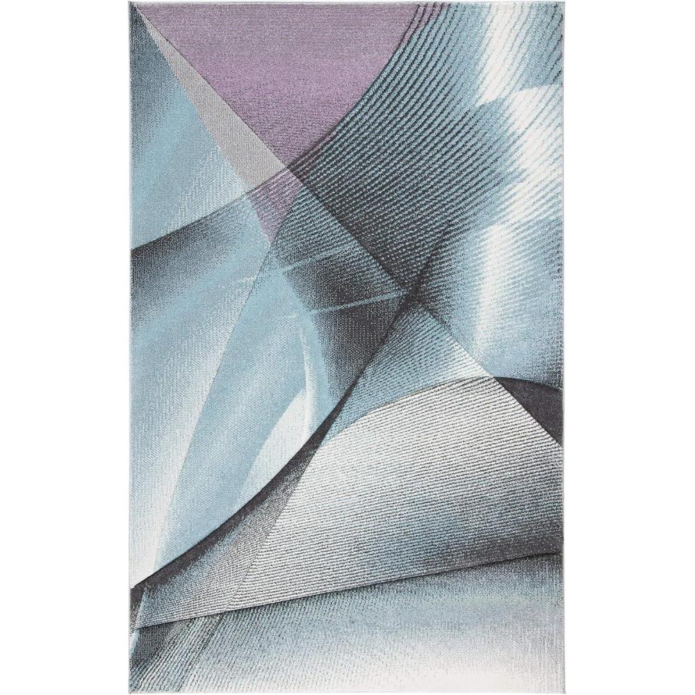 image:imageSAFAVIEH Hollywood Collection Area Rug  9 x 12 Beige amp Blue MidCentury Modern Design NonShedding amp Easy Care Ideal for High Traffic Areas in Living Room Bedroom HLW715BGreyLight Blue