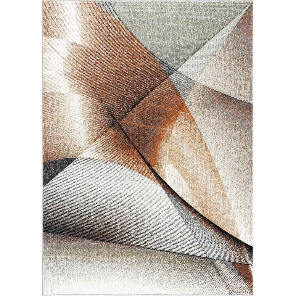 image:imageSAFAVIEH Hollywood Collection Area Rug 9 x 12 Beige amp Blue MidCentury Modern Design NonShedding amp Easy Care Ideal for High Traffic Areas in Living Room Bedroom HLW715BGreyOrange