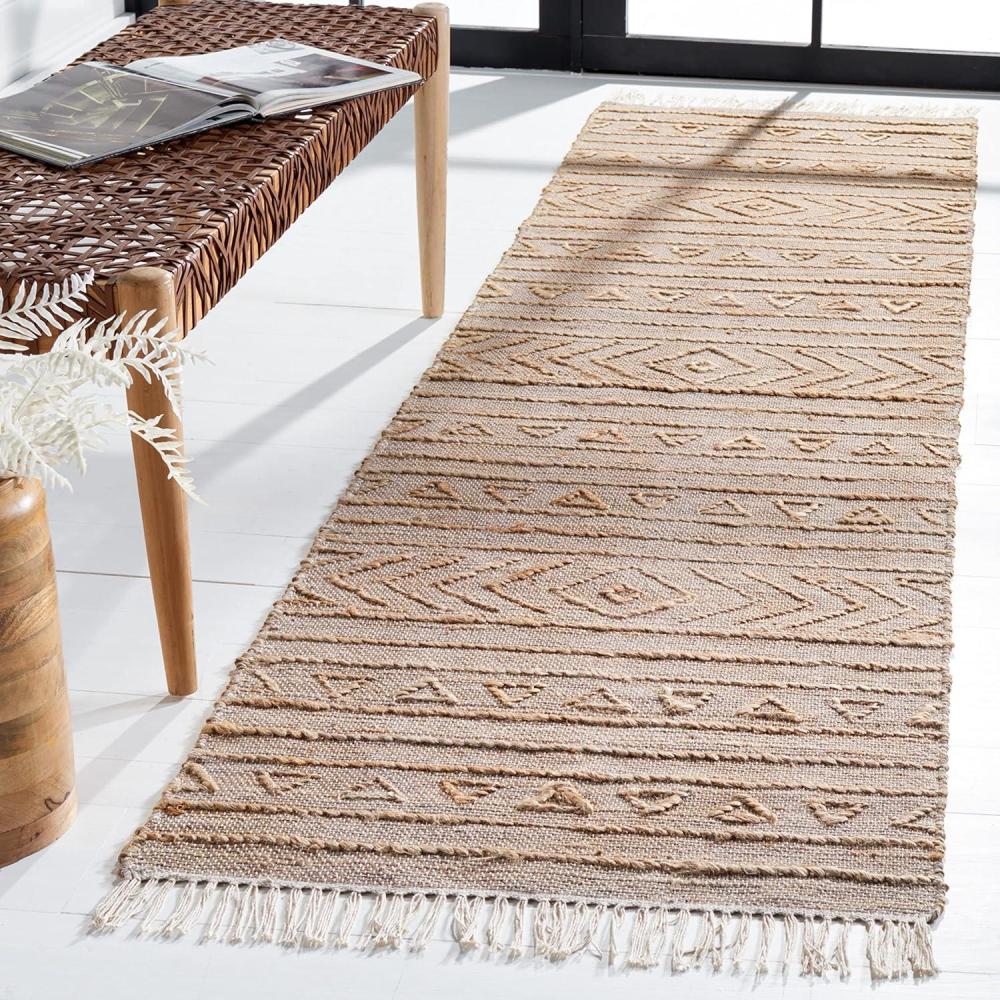 image:imageSAFAVIEH Natural Fiber Collection 8 x 10 Natural NFB404A Handmade Boho Fringe Jute Living Room Dining Bedroom Area RugNatural