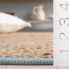 SAFAVIEH Area Rug 8×10 – Cape Cod Collection – Large – Pink & Natural, Handmade Jute & Cotton, Ideal for Living Room, Bedroom, Dining Space (CAP236U)(Blue/Natural)