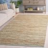 SAFAVIEH Area Rug 8×10 – Cape Cod Collection – Large – Pink & Natural, Handmade Jute & Cotton, Ideal for Living Room, Bedroom, Dining Space (CAP236U)(Turquoise/Natural)
