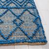 SAFAVIEH Area Rug 8×10 – Natural Fiber Collection – Large – Blue & Natural, Handmade Flat Weave Jute, Boho Moroccan Trellis Pattern, Ideal for Living Room, Bedroom, Dining Space (NF221M)(Blue/Natural)