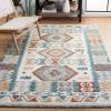 SAFAVIEH Area Rug 8×10 – Natural Fiber Collection – Large – Natural & Beige, Handmade Flat Weave Jute & Wool, Farmhouse Geometric Design, Ideal for Living Room, Bedroom, Dining Space (NF381A)(Ivory/Blue)