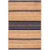 SAFAVIEH Area Rug 8×10 – Natural Fiber Collection – Large – Natural & Brown, Handmade Braided Jute, Stripe Pattern, Ideal for Living Room, Bedroom, Dining Space (NFB262T)(Natural/Navy)