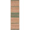 SAFAVIEH Area Rug 8×10 – Natural Fiber Collection – Large – Natural & Brown, Handmade Braided Jute, Stripe Pattern, Ideal for Living Room, Bedroom, Dining Space (NFB262T)(Natural/Green)
