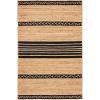 SAFAVIEH Area Rug 8×10 – Natural Fiber Collection – Large – Natural & Brown, Handmade Braided Jute, Stripe Pattern, Ideal for Living Room, Bedroom, Dining Space (NFB262T)(Natural/Black)