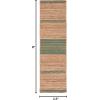 SAFAVIEH Area Rug 8×10 – Natural Fiber Collection – Large – Natural & Brown, Handmade Braided Jute, Stripe Pattern, Ideal for Living Room, Bedroom, Dining Space (NFB262T)(Natural/Green)