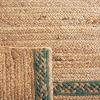 SAFAVIEH Area Rug 8×10 – Natural Fiber Collection – Large – Natural & Brown, Handmade Braided Jute, Stripe Pattern, Ideal for Living Room, Bedroom, Dining Space (NFB262T)(Natural/Green)