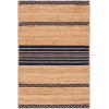 SAFAVIEH Area Rug 8×10 – Natural Fiber Collection – Large – Natural & Brown, Handmade Braided Jute, Stripe Pattern, Ideal for Living Room, Bedroom, Dining Space (NFB262T)(Natural/Navy)