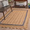SAFAVIEH Area Rug 8×10 – Natural Fiber Collection – Large – Natural & Ivory, Handmade Jute, Rustic Farmhouse Style, Ideal for Living Room, Bedroom, Dining Space (NF896A)(Natural/Blue)