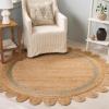 SAFAVIEH Area Rug 8×10 – Natural Fiber Collection – Large – Natural & Ivory, Handmade Jute, Rustic Farmhouse Style, Ideal for Living Room, Bedroom, Dining Space (NF896A)(Natural/Light Blue)