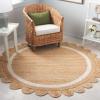 SAFAVIEH Area Rug 8×10 – Natural Fiber Collection – Large – Natural & Ivory, Handmade Jute, Rustic Farmhouse Style, Ideal for Living Room, Bedroom, Dining Space (NF896A)(Natural/Ivory)