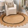 SAFAVIEH Area Rug 8×10 – Natural Fiber Collection – Large – Natural & Ivory, Handmade Jute, Rustic Farmhouse Style, Ideal for Living Room, Bedroom, Dining Space (NF896A)(Natural/Olive)