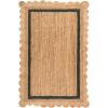 SAFAVIEH Area Rug 8×10 – Natural Fiber Collection – Large – Natural & Ivory, Handmade Jute, Rustic Farmhouse Style, Ideal for Living Room, Bedroom, Dining Space (NF896A)(Natural/Dark Green)