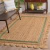 SAFAVIEH Area Rug 8×10 – Natural Fiber Collection – Large – Natural & Ivory, Handmade Jute, Rustic Farmhouse Style, Ideal for Living Room, Bedroom, Dining Space (NF896A)(Natural/Light Green)