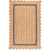 SAFAVIEH Area Rug 8×10 – Natural Fiber Collection – Large – Natural & Ivory, Handmade Jute, Rustic Farmhouse Style, Ideal for Living Room, Bedroom, Dining Space (NF896A)(Natural/Blue)