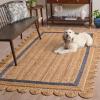 SAFAVIEH Area Rug 8×10 – Natural Fiber Collection – Large – Natural & Ivory, Handmade Jute, Rustic Farmhouse Style, Ideal for Living Room, Bedroom, Dining Space (NF896A)(Natural/Blue)