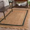 SAFAVIEH Area Rug 8×10 – Natural Fiber Collection – Large – Natural & Ivory, Handmade Jute, Rustic Farmhouse Style, Ideal for Living Room, Bedroom, Dining Space (NF896A)(Natural/Dark Green)