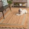 SAFAVIEH Area Rug 8×10 – Natural Fiber Collection – Large – Natural & Ivory, Handmade Jute, Rustic Farmhouse Style, Ideal for Living Room, Bedroom, Dining Space (NF896A)(Natural/Light Blue)